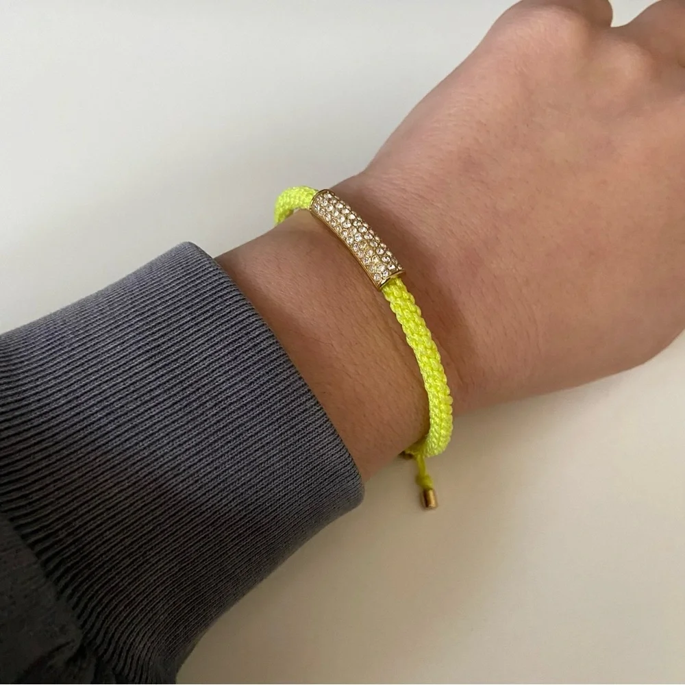 Michael Kors Yellow Macrame Pave Bracelet
